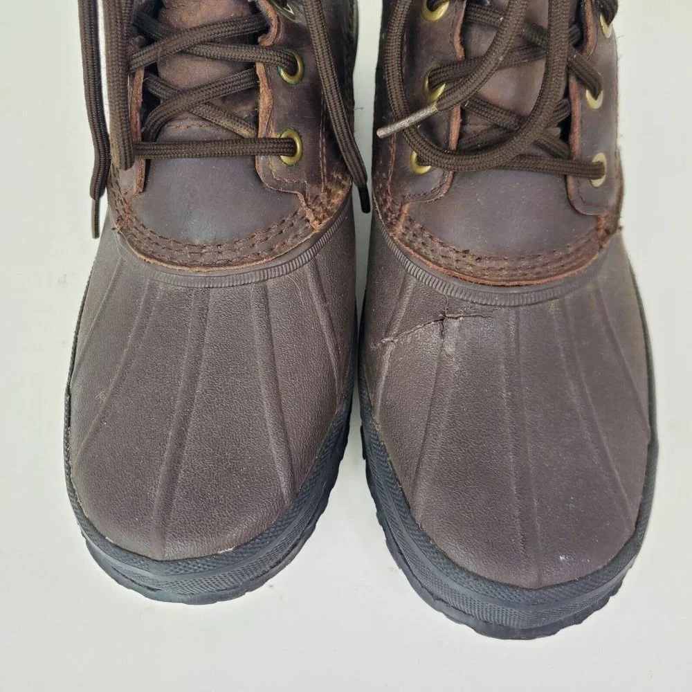 Ugg Mens Yucca 1015382 Brown Waterproof Winter Leather Duck Boots Size 10